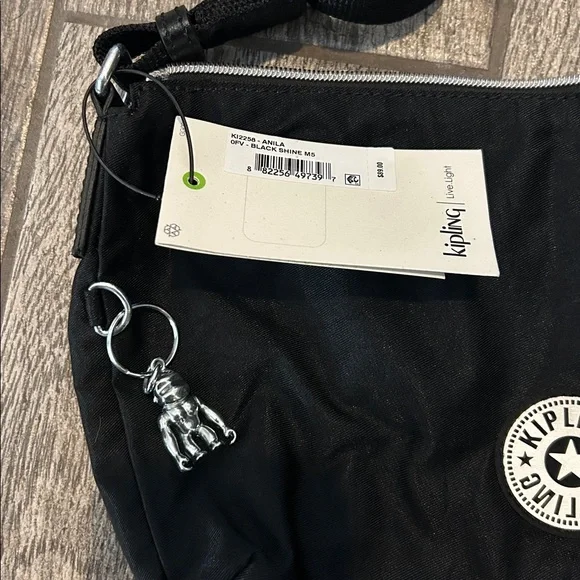 Kipling Anila Crossbody Shoulder Bag - Black Shine - Picture 7 of 12